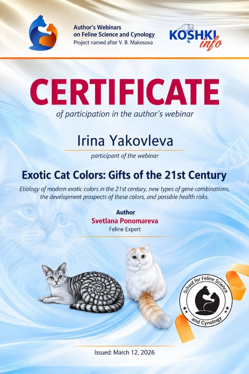 „Exotische Katzenfarben des 21. Jh.“ (März 2026)