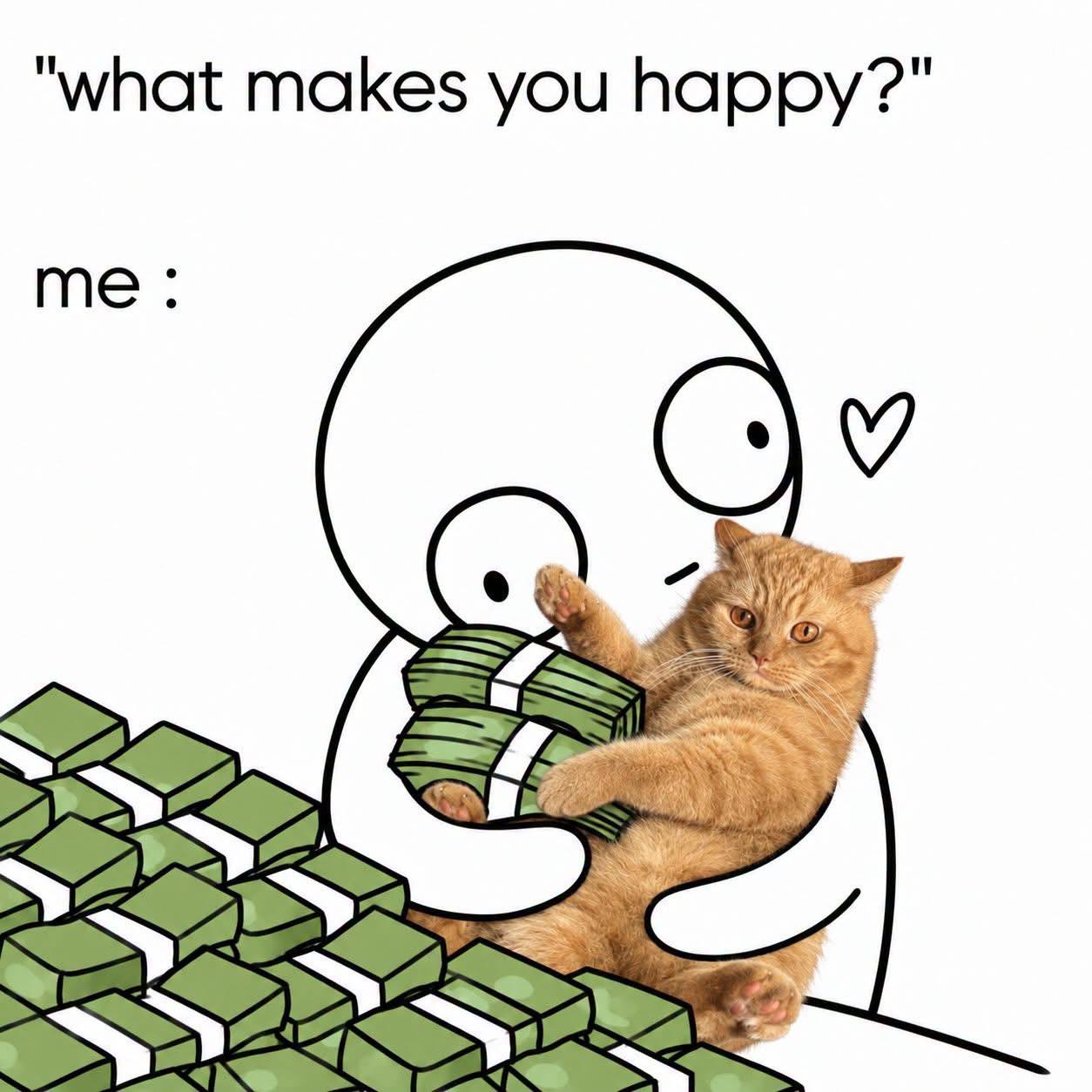 What makes you happy money and cats meme — royal British Shorthair lifestyle